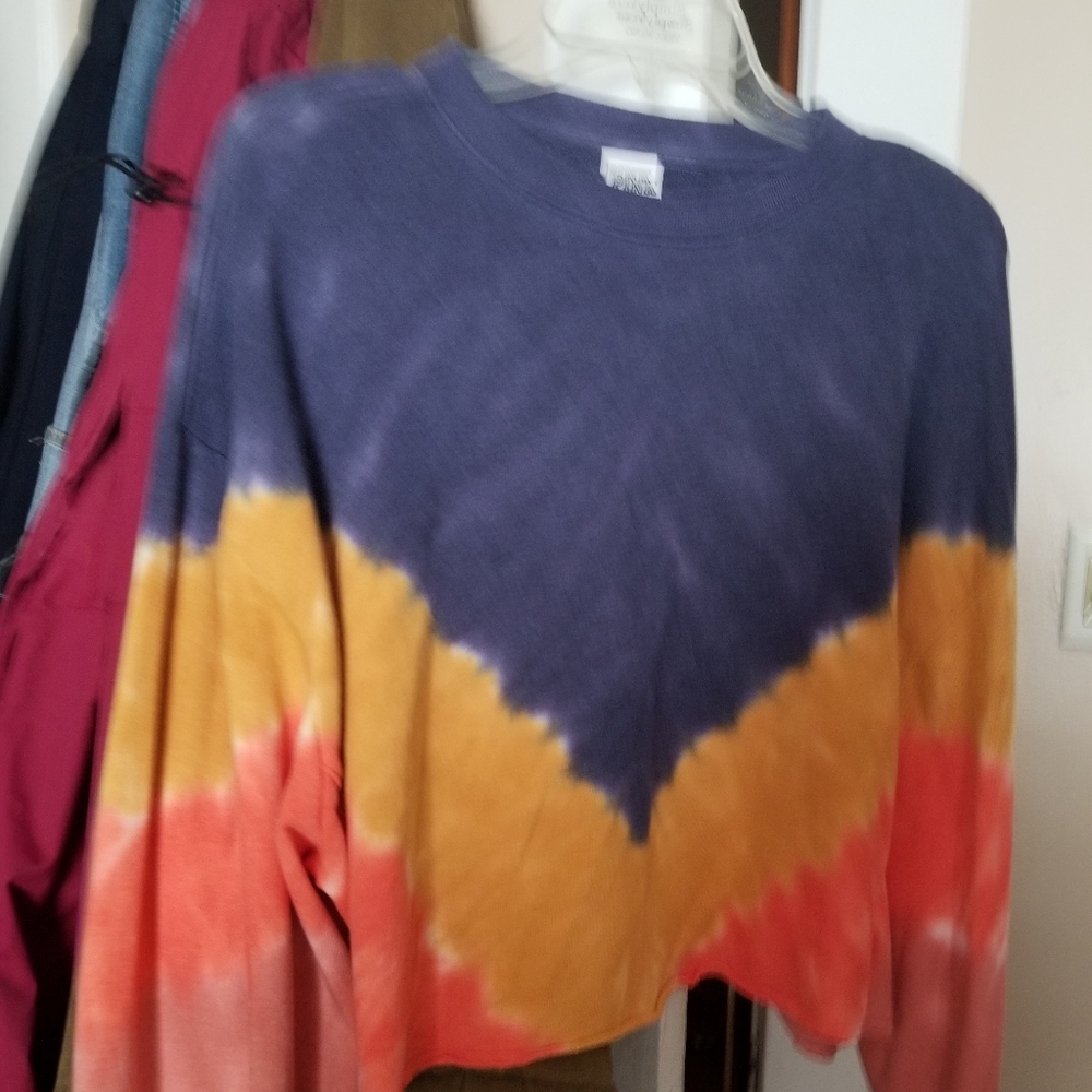 Victoria secret tie dye cropped sweatshirt